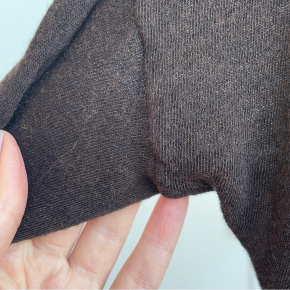 Vince Womens Wool Blend Long Sleeve Sheer Boat Neck Top Brown Sz S - Picture 4 of 12